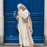 La tunique chemise - rayé beige