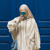 La tunique chemise - rayé beige