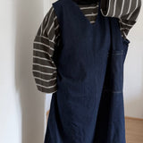 ROBE CHASUBLE EN JEAN - BLEU FONCÉ