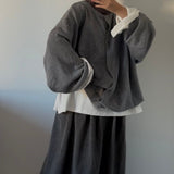 CARDIGAN OVERSIZE - GRIS FONCE