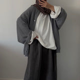 CARDIGAN OVERSIZE - GRIS FONCE