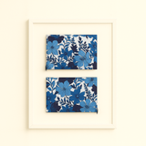 Manchette large "motif"  - Blue flowers