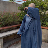 Abaya flowy 2.0 - bleu