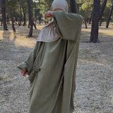 Abaya flowy 2.0 - kaki