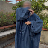 Abaya flowy 2.0 - bleu