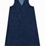 ROBE CHASUBLE EN JEAN - BLEU FONCÉ