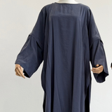 Manchette large "basic"  - Washed blue jean
