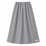 JUPE EN JEAN - GRIS